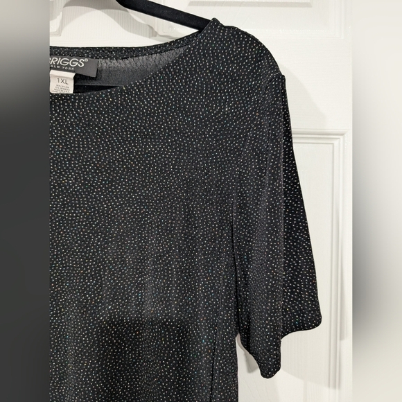 Vintage Briggs New York Black with Metallic Dots Top in Size 1X - Picture 5 of 8